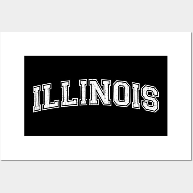 Vintage University-look Illinois Distressed College Design Wall Art by Webdango